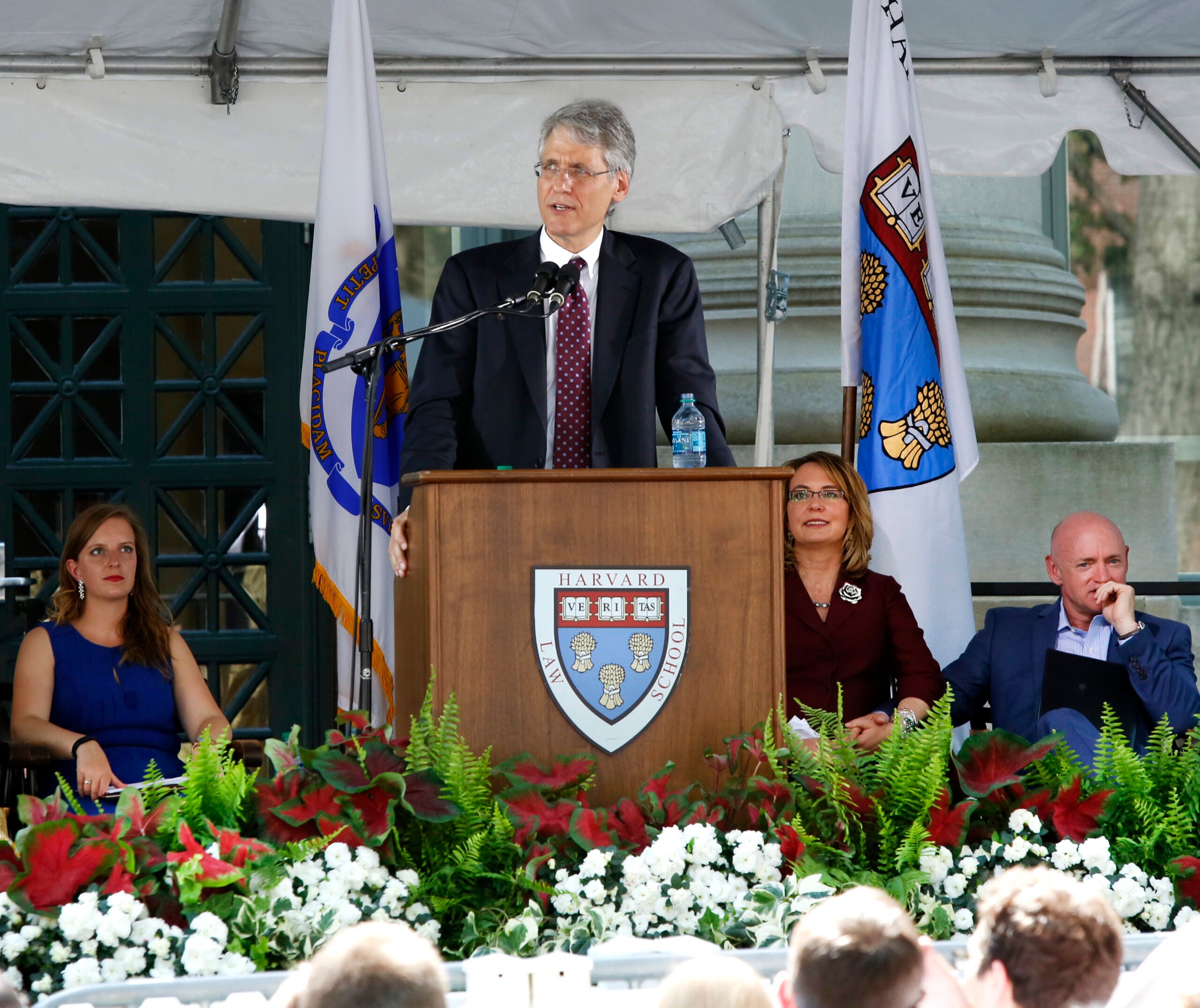 Professor Hanson speaking at the podium