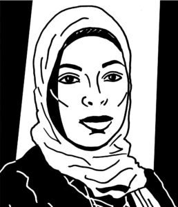 drawing of Intisar Rabb